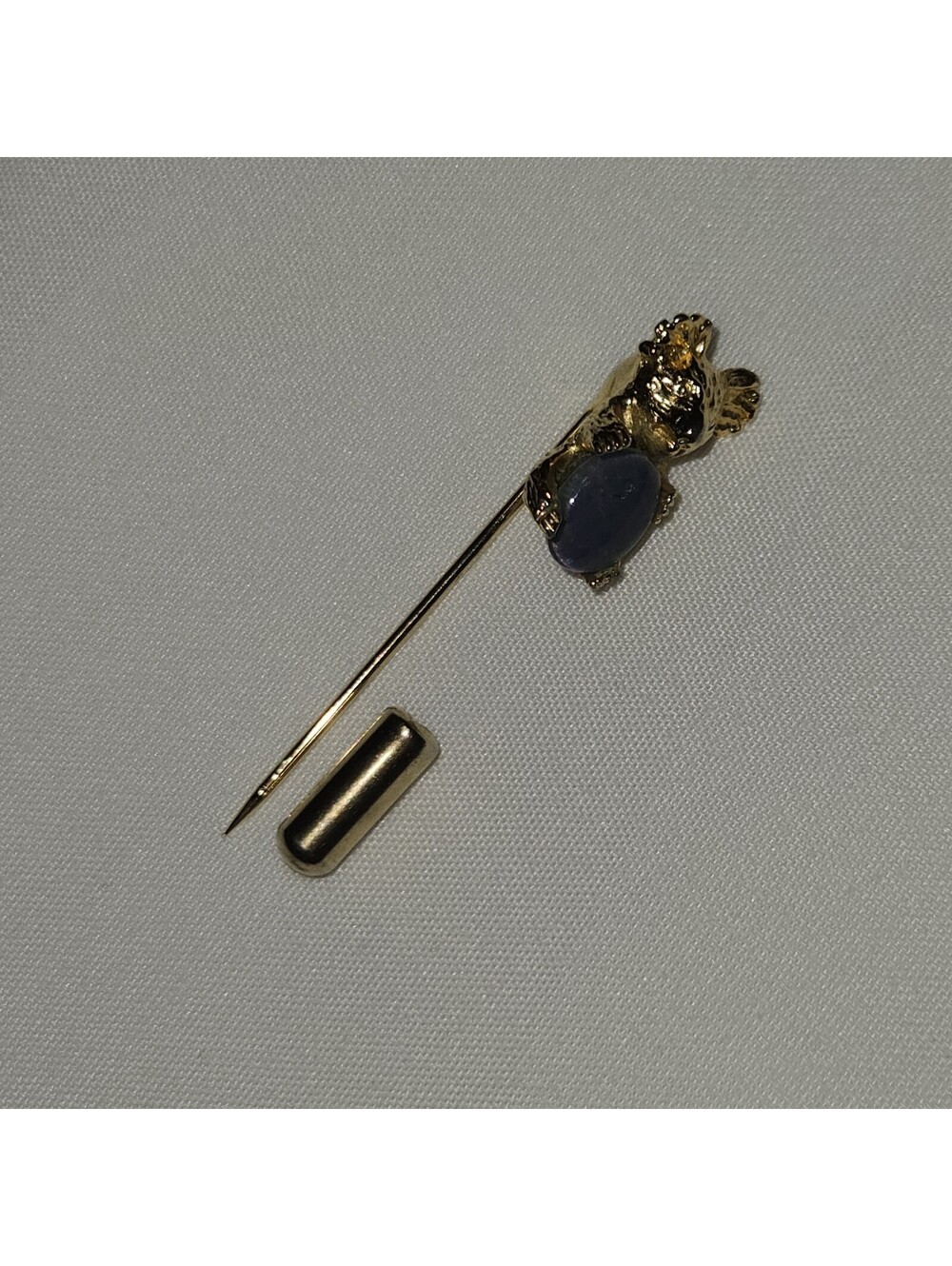 Gold Tone Koala Holding Opal Lapel Pin, EUC
